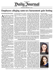 Daily Journal Same Sex-Sex Harassment